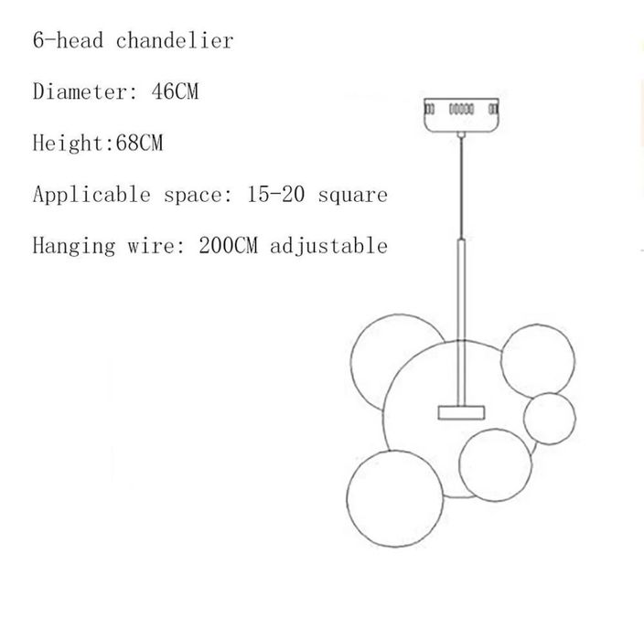 Прозрачни скачени сфери мехурчета златиста основа скандинавски стил