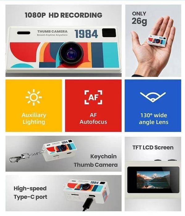 Мини-камера Thumb Camera Full HD 1080P