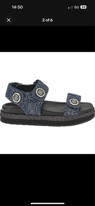 Salvatore Ferragamo Kalie сандали нови 39 деним и естествена кожа