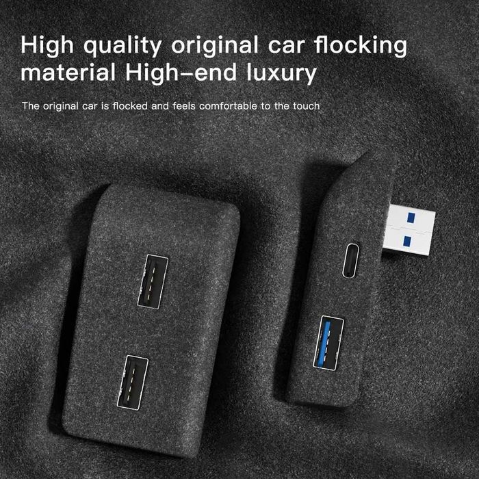 Hub USB cu 4 porturi (3 x USB + 1 x USB-C) pentru Tesla Model Y