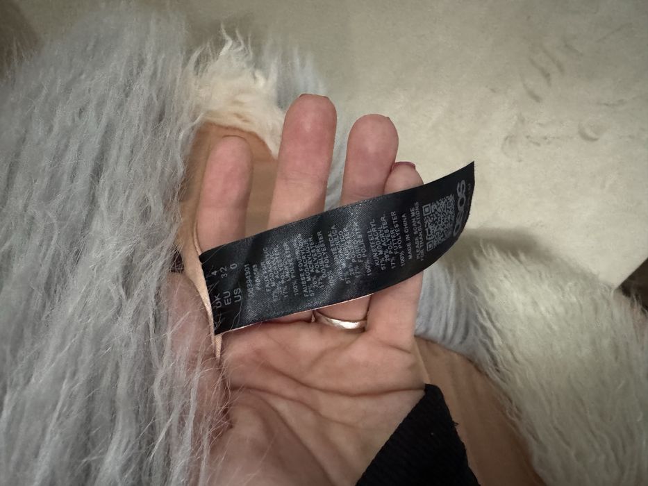 Дълго шарено палто от изкуствен косъм ASOS