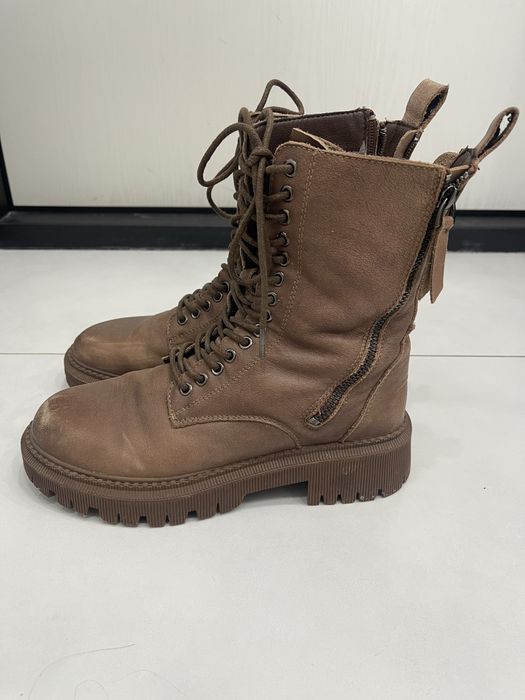 Кожанные зимние сапоги