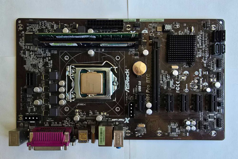 Комплект дъно, процесор и рам ASROCK h81 Pro + Celeron G1840 + 8Gb Ram