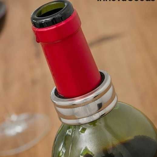 Луксозна Дървена Кутия за Бутилка Вино с Аксесоари.Тирбушон Ринг Тапа Улей за Вино.Сет за Вино.Стилен Подарък за Мъж и Жена.Елегантен Комплект за Вино