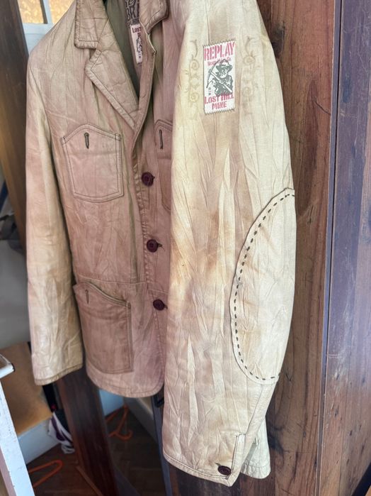 Replay Fashion Brand Leather Jacket / Кожено Яке, кройка тип съко.
