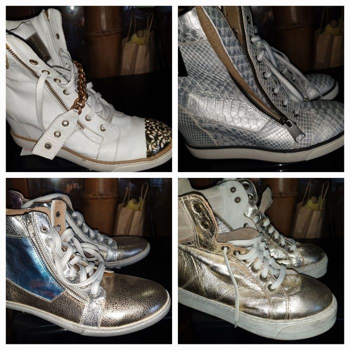 Естествена кожа луксозни кецове