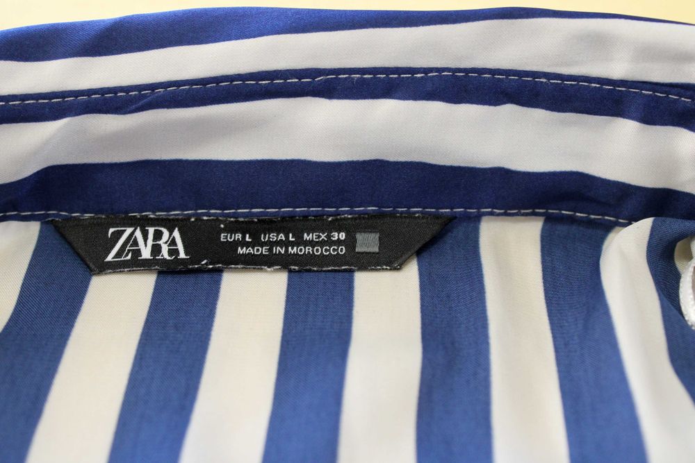 Риза ZARA - синьо - бяло рае