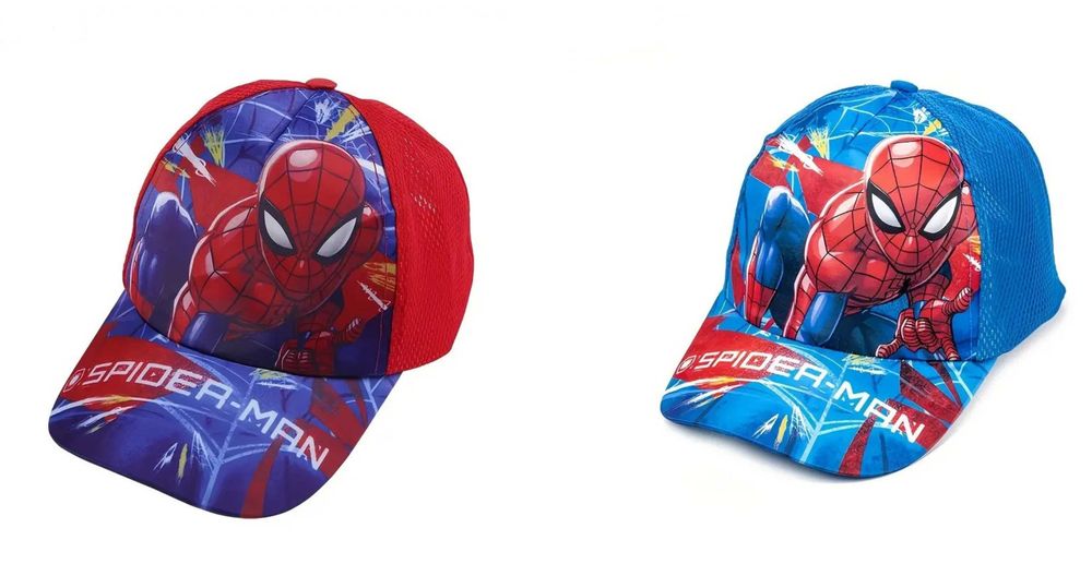 Нова детска шапка с козирка Spider-Man (Спайдърмен) в червен или син цвят