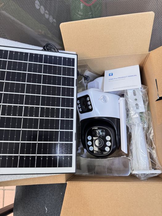 Camera Supraveghere cu Panou Solar, WIFI, 4k Ultra HD 8 MP, Rotire