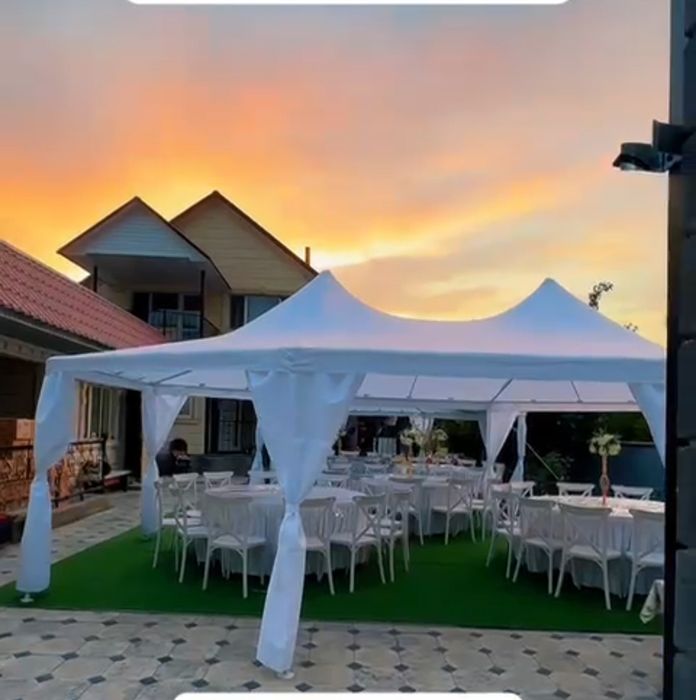 Аренда шатер, стол, стулья, посуда.