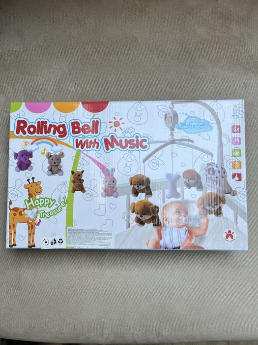 Музикална играчка за детско легло Чиполино Сини зайчета