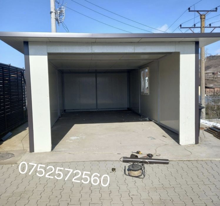 Garaje pe structuri metalice învelite cu panou senwis