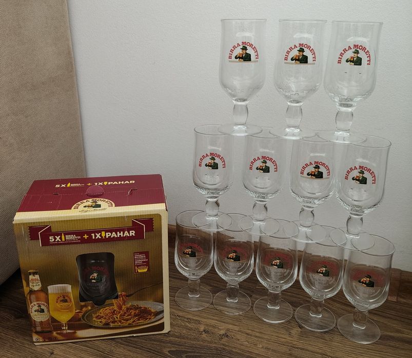 Pahare sticla bere Birra Moretti