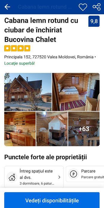 Cabana lemn rotund cu ciubar Bucovina Chalet de in