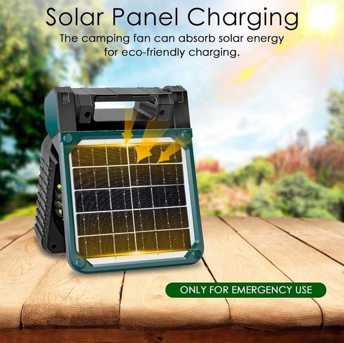 Вентилятор солнечный батареям с фонарям и USB портами Есть доставка