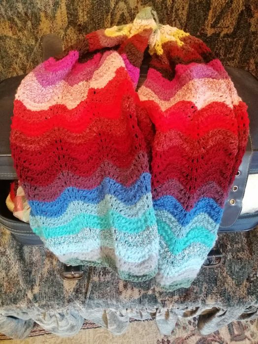 Șal multicolor tricotat