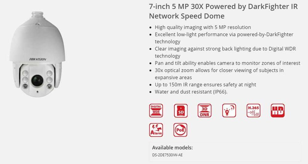 Hikvision Speed Dome 5MP 30x zoom