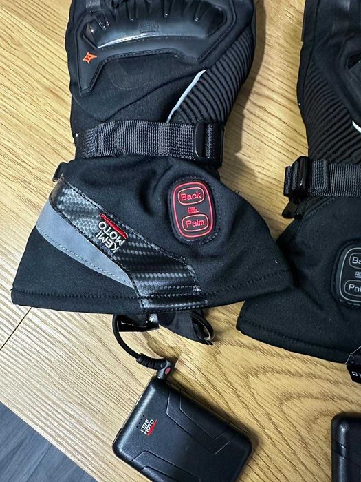Manusi moto cu incalzire  KEMIMOTO waterproof marime XL - Noi