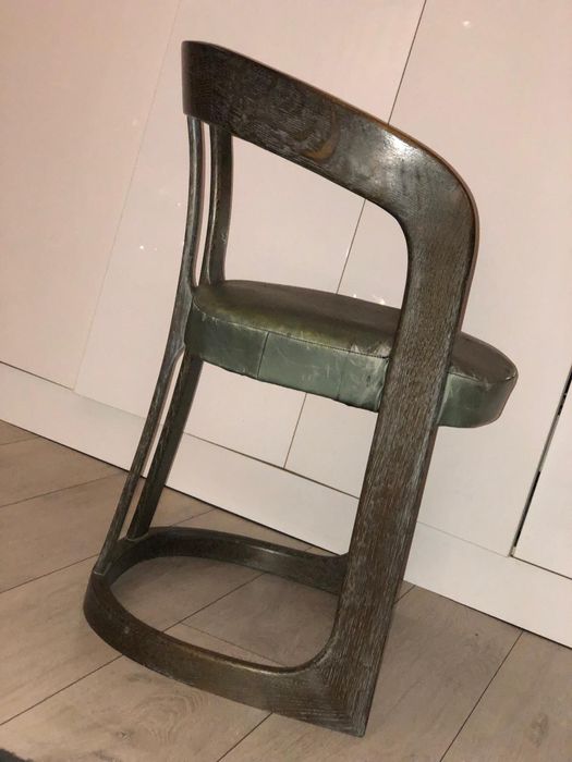 Mid century 4 scaun birou dining piele lemn