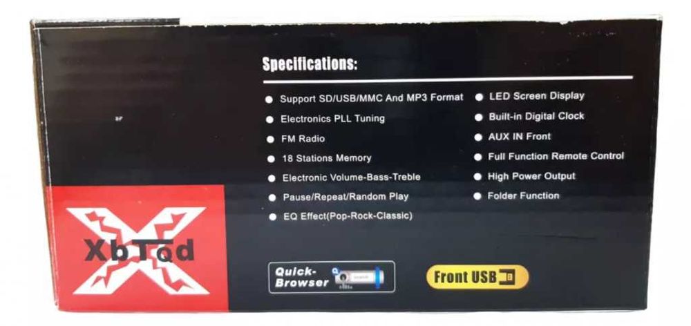 Автомобилен радио MP3 плеър с Блутут, AUX, FM, SD, USB 4x50W 12V, Касетофон за кола