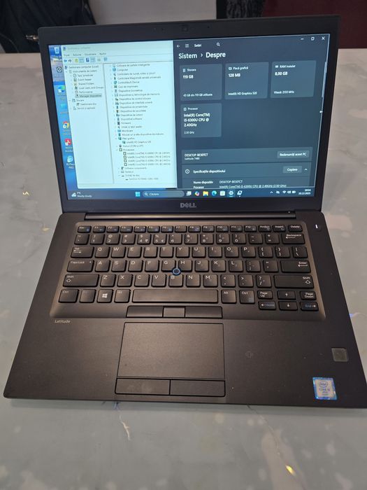 Laptop Dell 7480, i5-6300, ram 8gb, ssd 128gb, bat 2h
