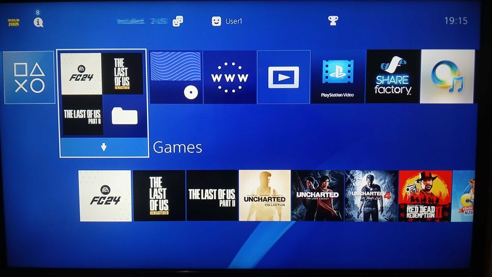 Consola ps4 phat 1tb / playstation 4 modat,  joystick, jocuri - GTA V, FIFA