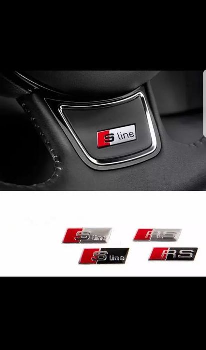 Emblema-Sline-S-Sline-Volan-Audi-A3-A4-A5-A6-A7-A8-TT-Q3-Q5-Q7-Quattro