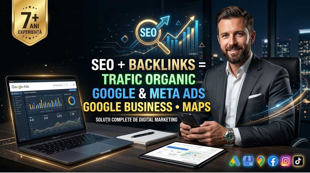 Optimizare SEO & Promovare | Publicitate Google & Meta Ads | de la 500