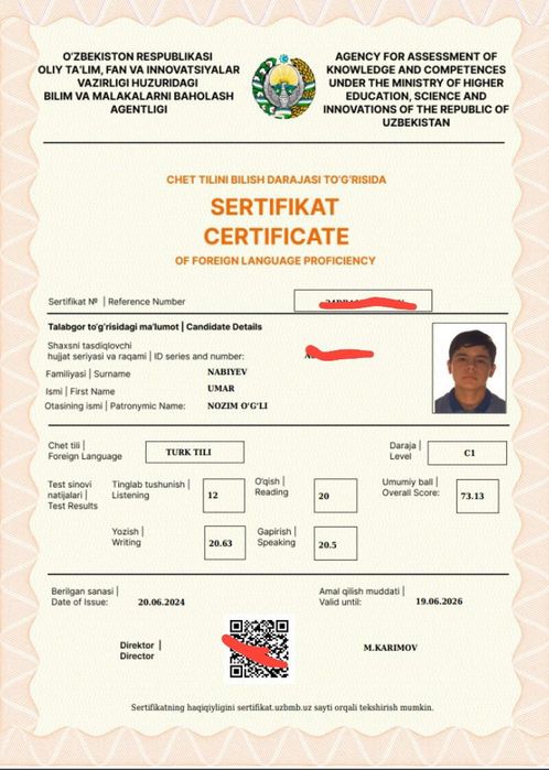 Turk tili tayyorlov TYS, CEFR, TÖMER