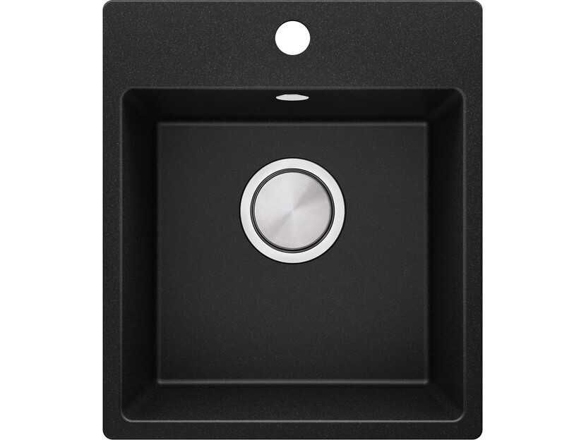 Черна Кухненска Мивка от гранит модел Рига Easy 380 x 440 mm