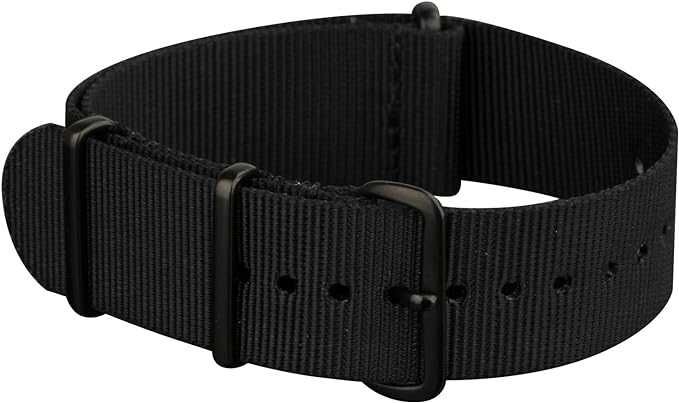 Set Curea ceas Nato Strong Militar, Gemony, 20 mm, negru