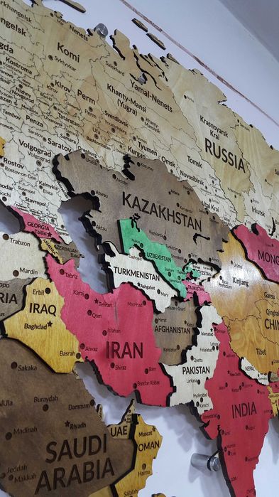 3D Yog‘och Dunyo Xaritalari, 3d karta mira, 3д карта мира