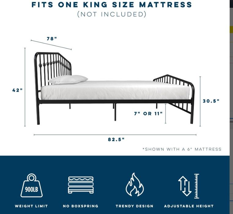 Черно метално легло 180/200см  налични 1 бр