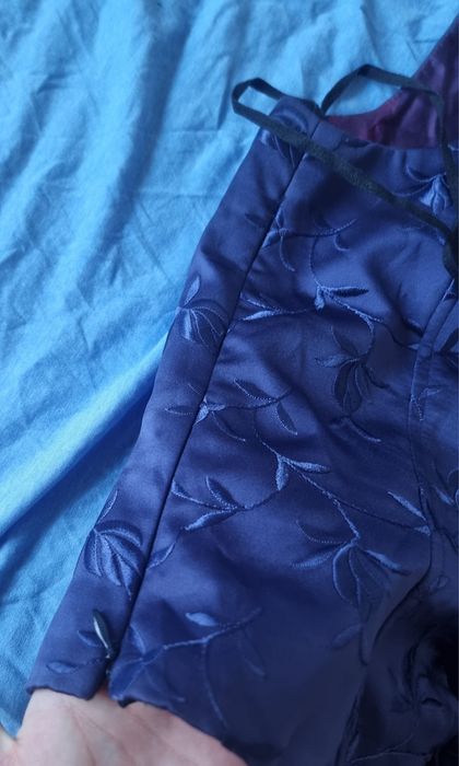 Лилава рокля от две части с корвета, 38