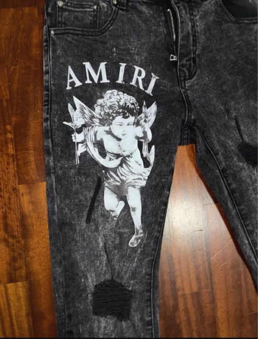 Мъжки дънки amiri amiri jeans амири джински черни мъжки дънки размер 3