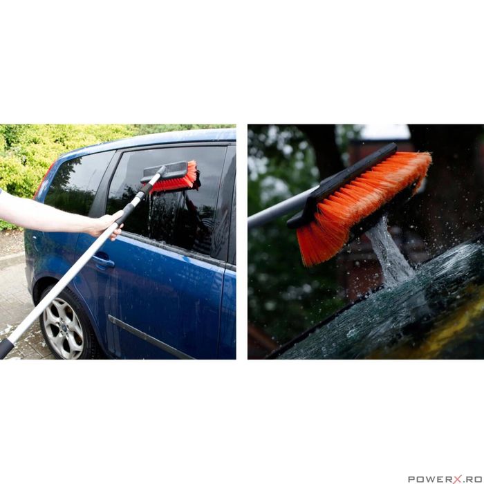 Perie telescopica pentru spalat, curatat auto, maner 145-250 cm, Verke