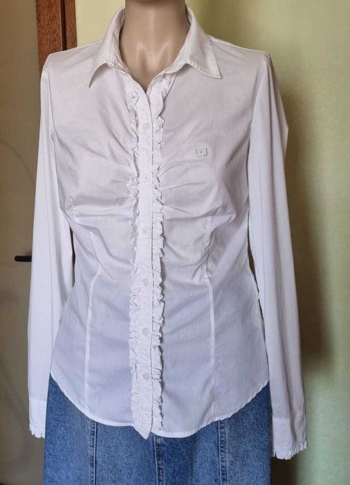 Camasa alba Liu Jo, bumbac 68%, poliamid si elastan 32%, marimea 40 it (S)