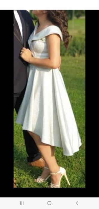 Rochie argintie midi