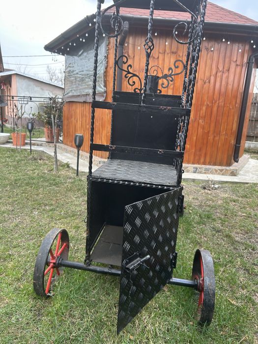 Gratar Locomotiva metalic-Perfect pentru gradina si petreceri!