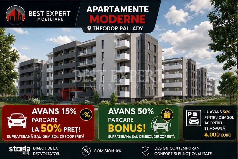 2 Camere Pallady | Direct Dezvoltator | Parcare Acoperita INCLUSĂ la — fotografia 3