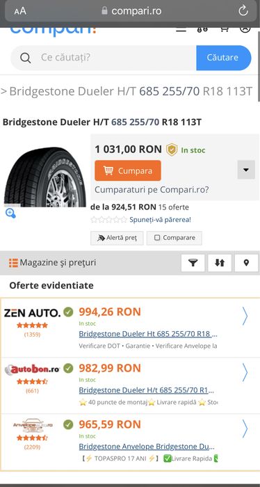 4 anvelope m+s 255/70/18 Bridgestone 7.5 mm DOT 2021!