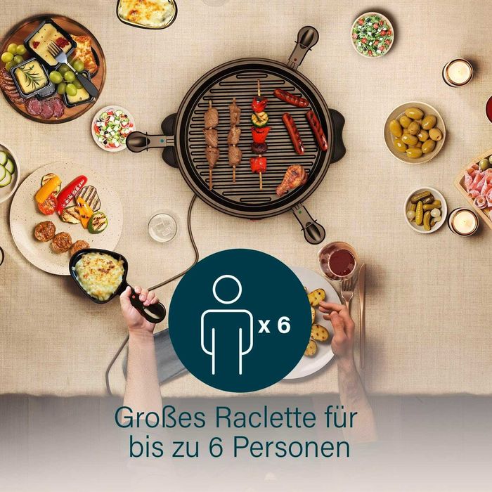 Комплект грил Princess Raclette с незалепващо покритие за 6 души, 800 вата