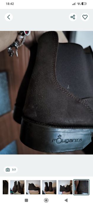 Ghete echitatie Fouganza piele întoarsă 36