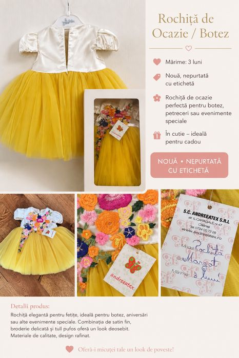 Rochita tutu, ocazie sau botez