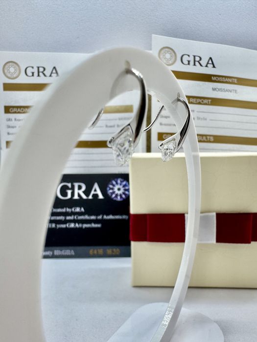 Стебърни обеци с мойсанит (Диамант) 1 карат