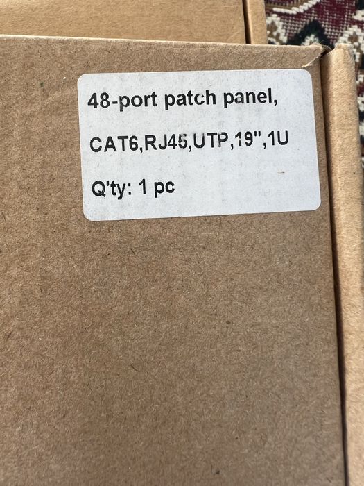 48port patch panel CAT6 RJ45 19” 1U