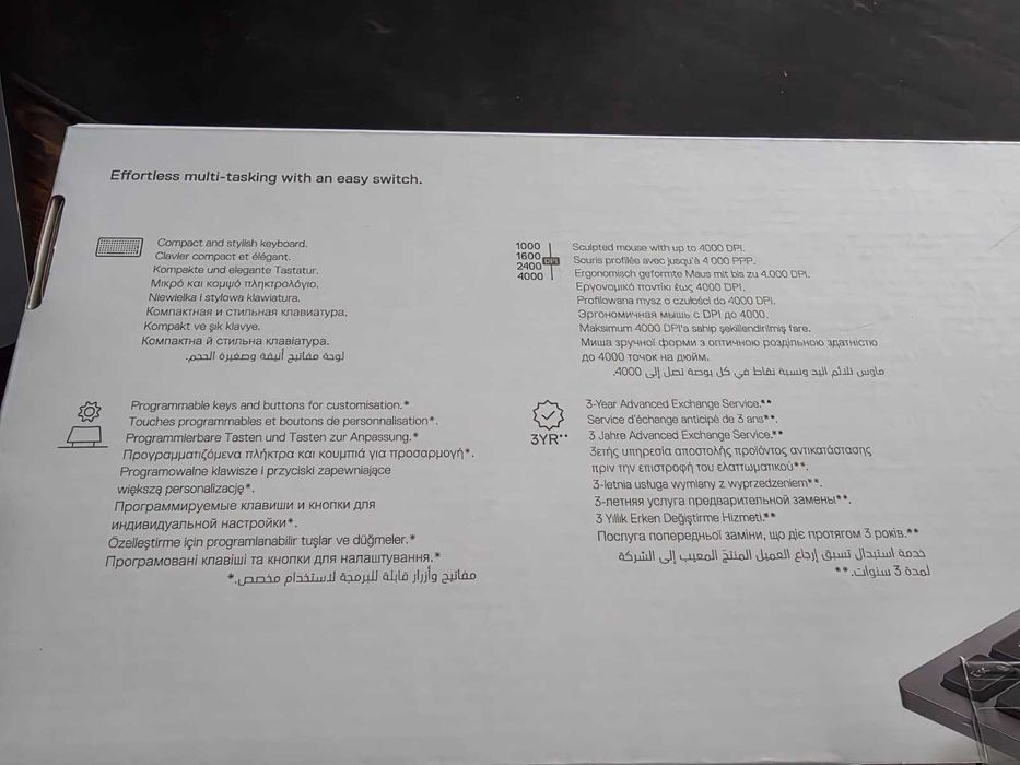 Tastatură + Mouse Dell KM7120W – Nou, sigilat, Bluetooth & 2.4GHz