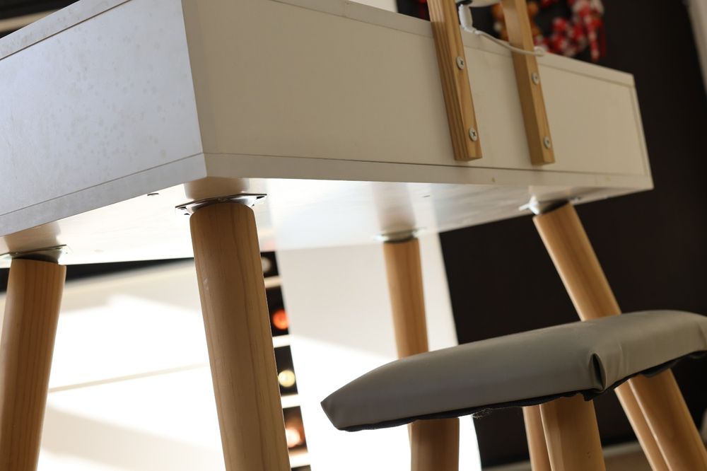 Masa Machiaj cu Iluminare LED, Scaun, Oglinda