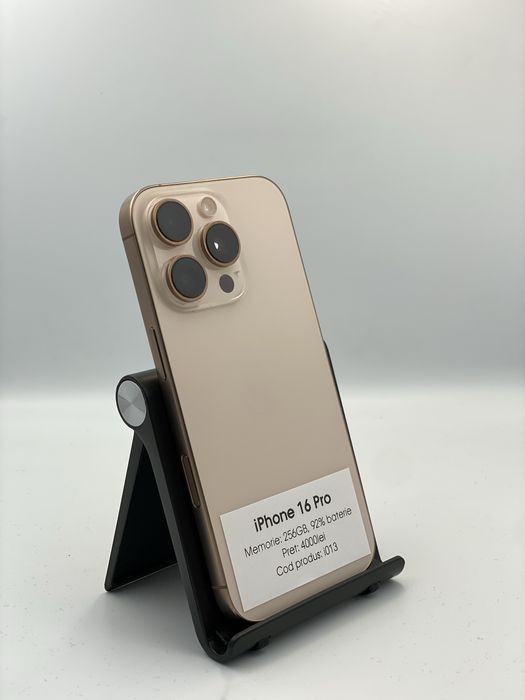 iPhone 16 Pro - 256GB, 92% baterie, 1 an garantie