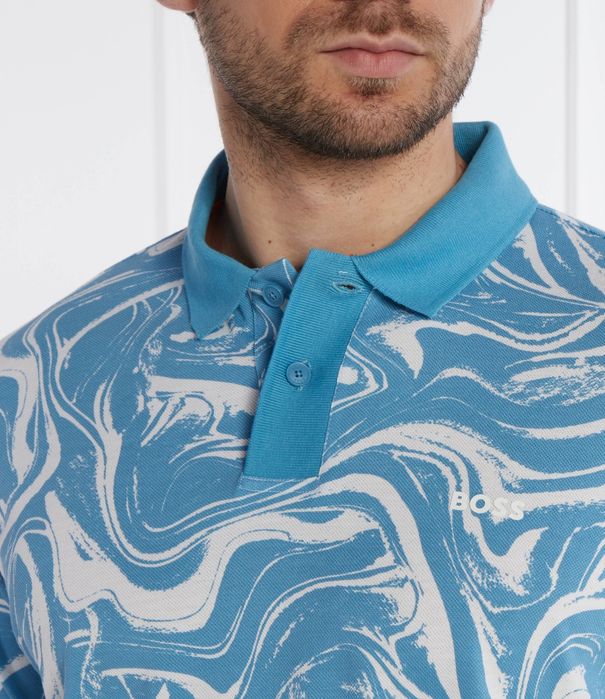 Мъжка поло тениска BOSS Allover Ocean Polo T-shirt размери L, XL
